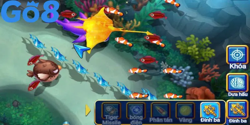 Giao diện chọn súng, nâng cấp vũ khí game bắn cá